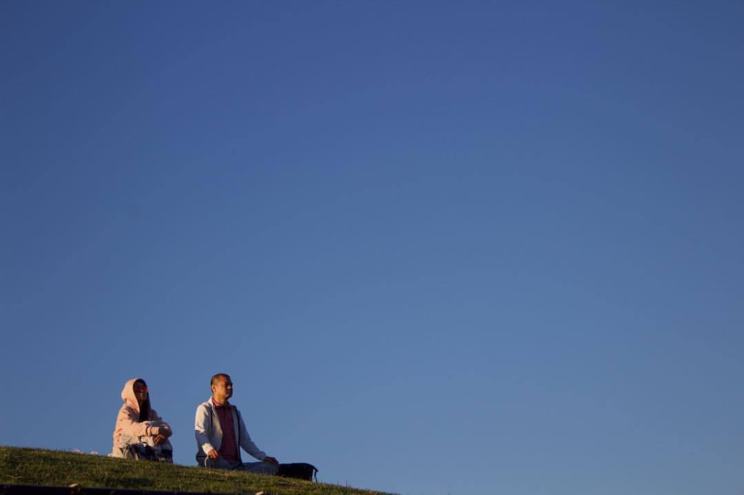 meditators at Gas Works Park