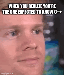 When you realize you're the one expected to know C++